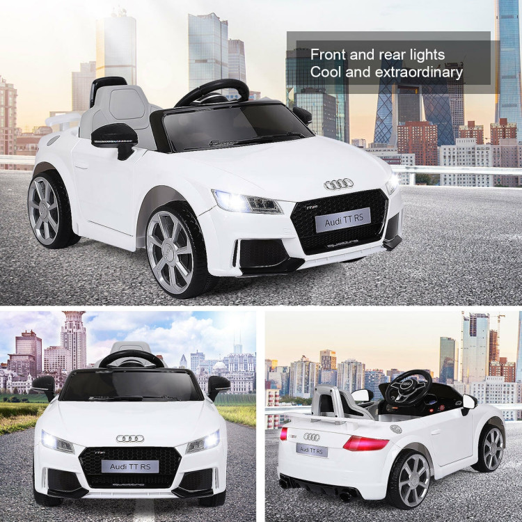 12V Audi TT RS Electric Remote Control MP3 Kids Riding Car-WhiteCostway Gallery View 11 of 13