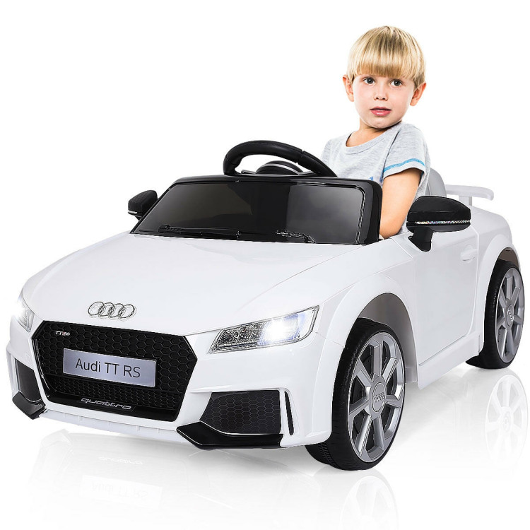 12V Audi TT RS Electric Remote Control MP3 Kids Riding Car-WhiteCostway Gallery View 3 of 13