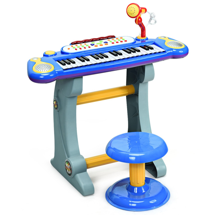37 Key Electronic Keyboard Kids Toy Piano-BlueCostway Gallery View 1 of 12