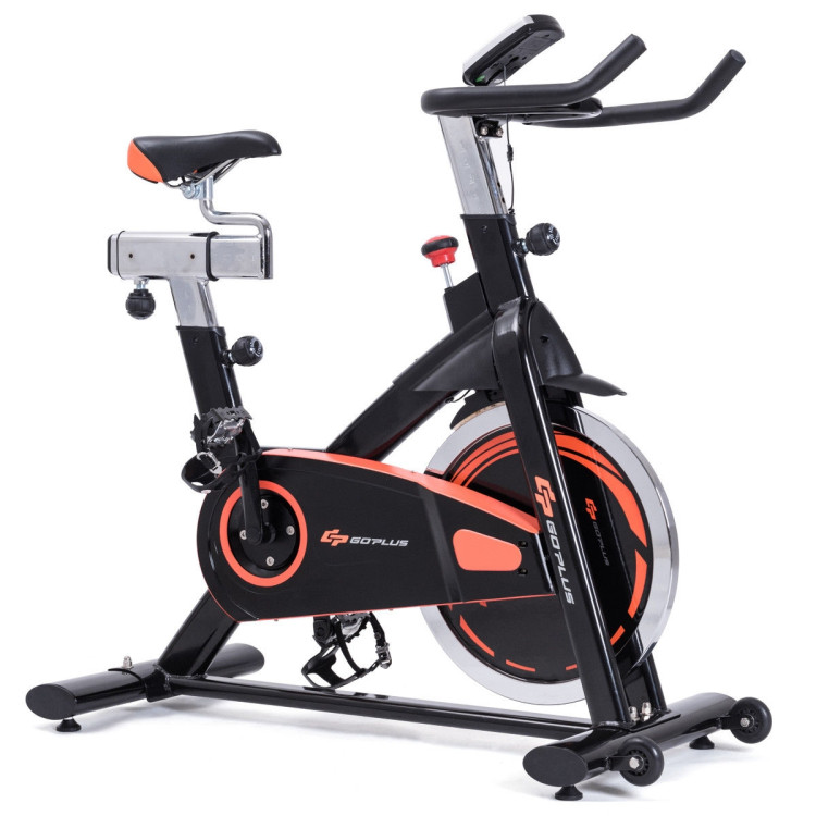 Indoor Fixed Aerobic Fitness Exercise Bicycle with Flywheel and LCD DisplayCostway Gallery View 1 of 9