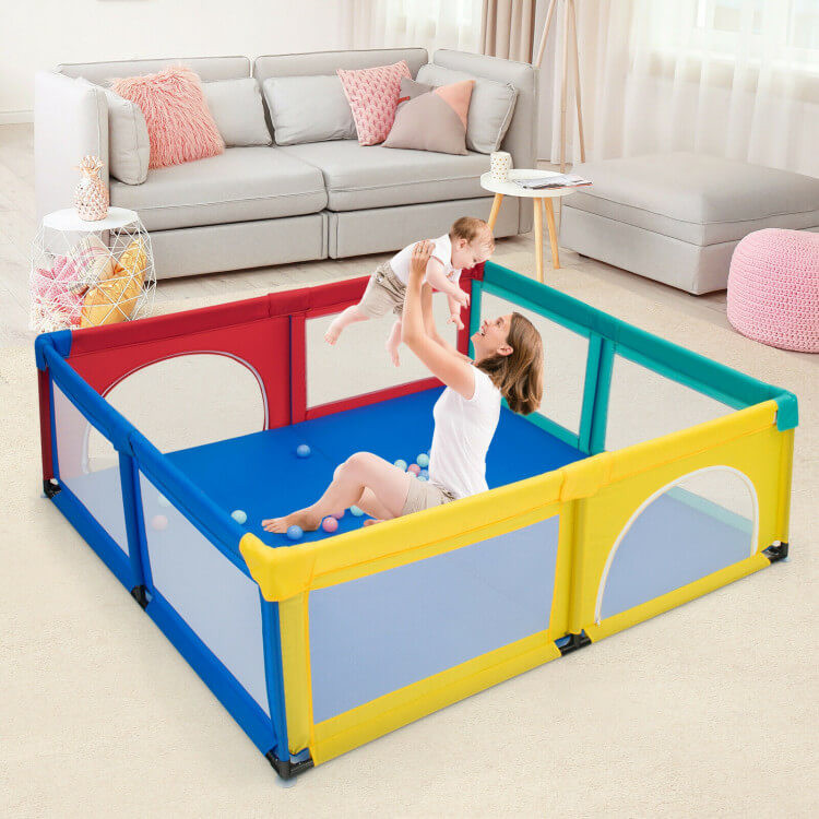 Costway Baby Playpen Infant Large Safety Play Center Yard with 50