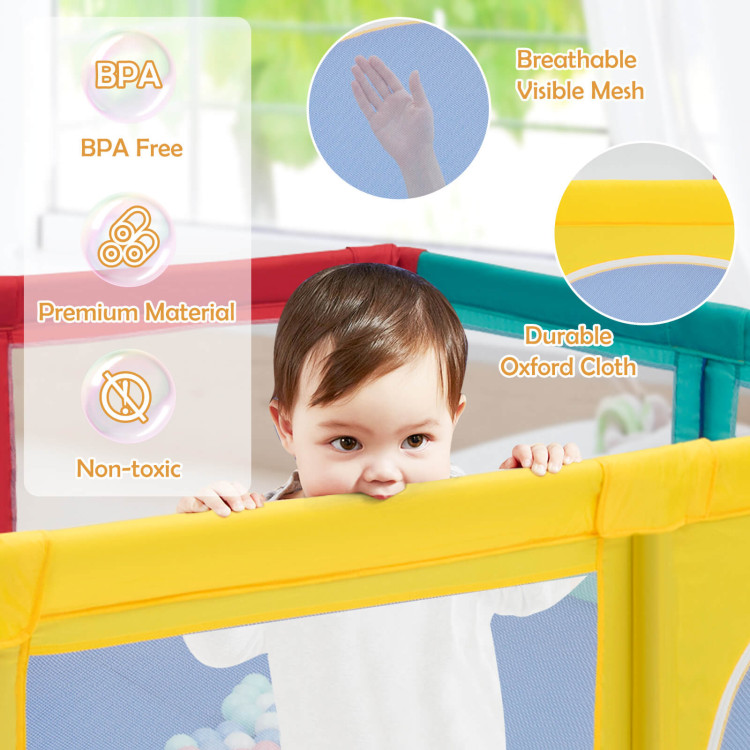 Baby Playpen with Mat, Large Baby Play Yard for Toddler, BPA-Free,  Non-Toxic, Safe No Gaps Playards for Babies, Indoor & Outdoor Extra Large  Kids