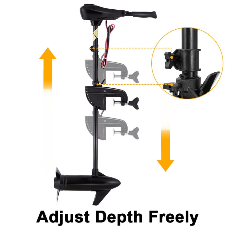 New 55lbs Freshwater Transom Mounted Trolling Motor 36" ShaftCostway Gallery View 7 of 12