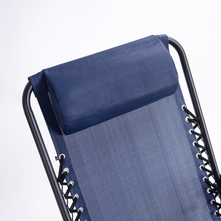 Outdoor Patio Headrest Folding Zero Gravity Rocking Chair-BlueCostway Gallery View 8 of 10