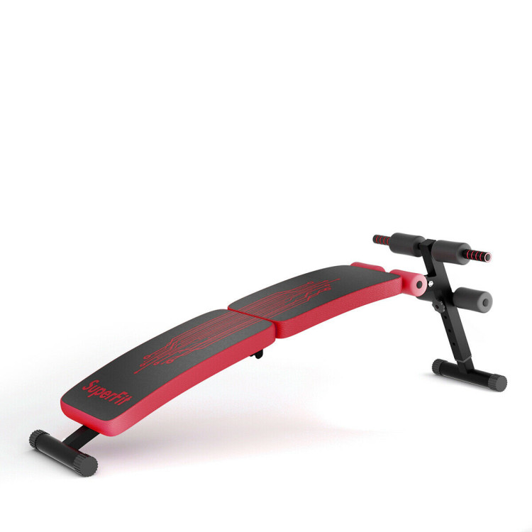 Abdominal Twister Trainer with Adjustable Height Exercise Bench-RedCostway Gallery View 4 of 11