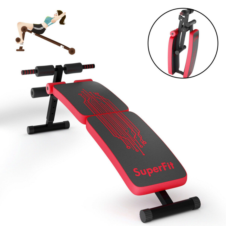 Abdominal Twister Trainer with Adjustable Height Exercise Bench-RedCostway Gallery View 7 of 11