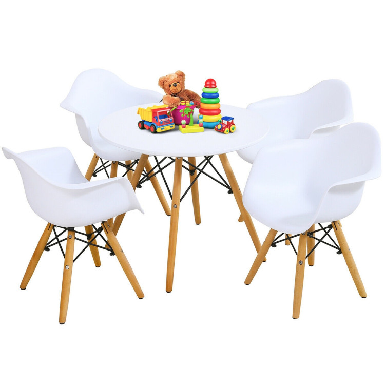 5 Piece Kids Modern Round Table Chair SetCostway Gallery View 9 of 12