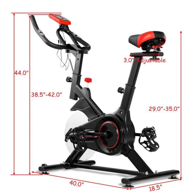 Stationary Indoor Sports Bicycle with Heart Rate Sensor and LCD DisplayCostway Gallery View 4 of 14