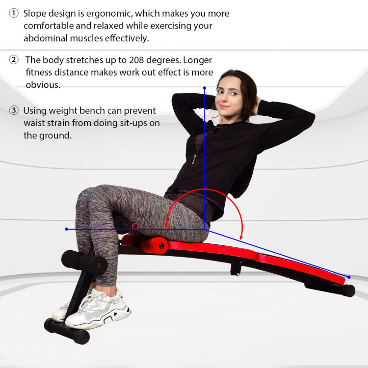 Abdominal Twister Trainer with Adjustable Height Exercise Bench-RedCostway Gallery View 8 of 11