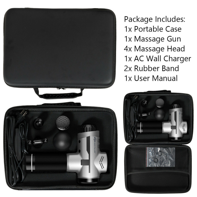 Heating Portable Muscle Massage Gun with 8 Heads Handheld Deep