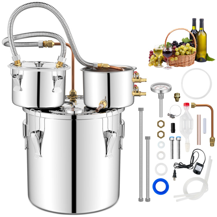 5/10 Gal 22/38 L Water Distiller for DIY Whisky - Costway