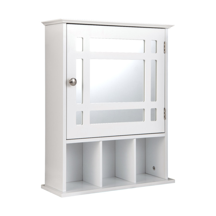 Wall Mounted and Mirrored Bathroom Cabinet - Costway