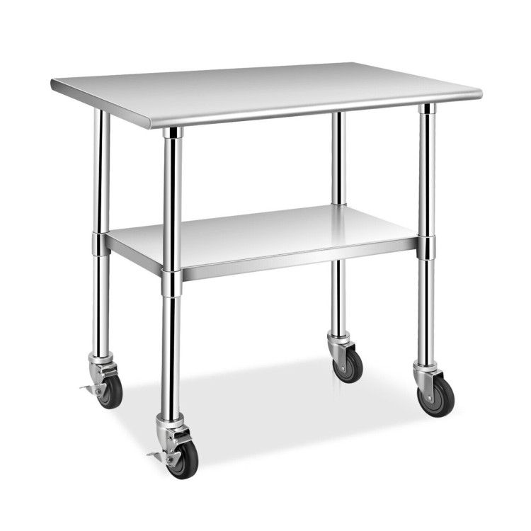 Stainless Steel Commercial Kitchen Prep and Work Table - Costway