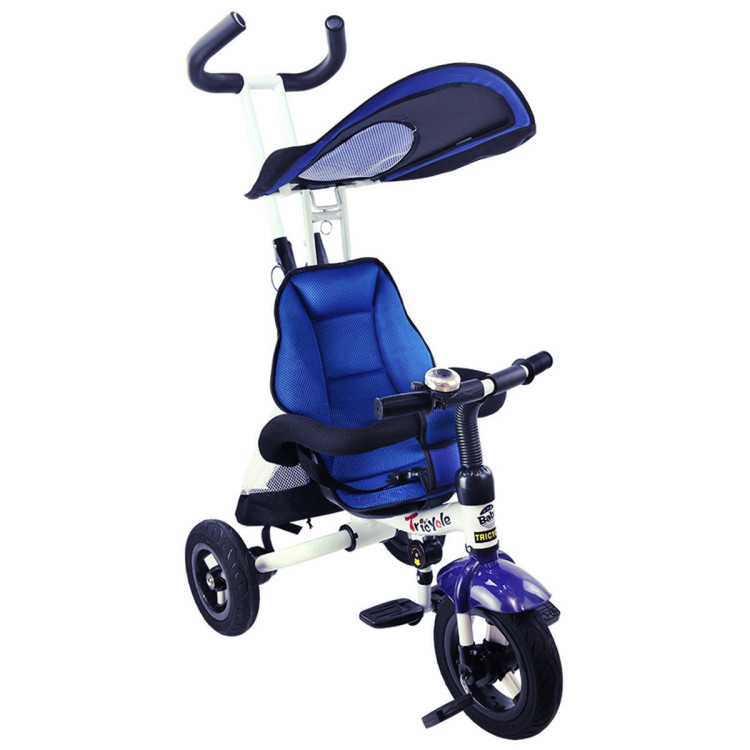 4-in-1 Detachable Learning Baby Tricycle Stroller w/ Canopy Bag-PinkCostway Gallery View 14 of 17