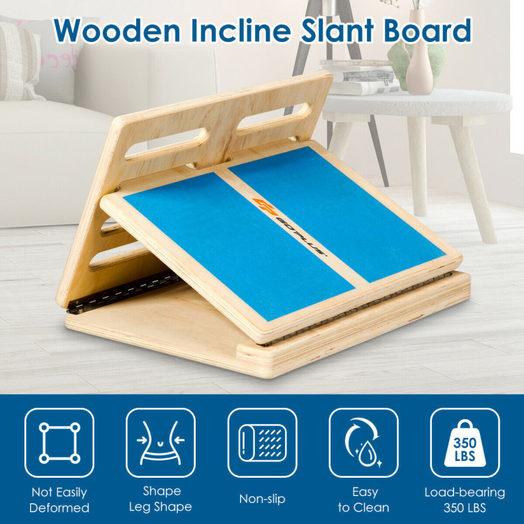 4-Level Wooden Slant Board with Anti-skid SurfaceCostway Gallery View 9 of 11