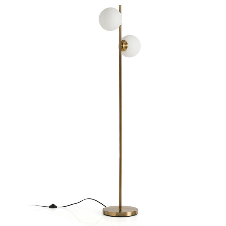 65 Inch LED Floor Lamp with 2 Light Bulbs and Foot Switch-GoldenCostway Gallery View 1 of 10