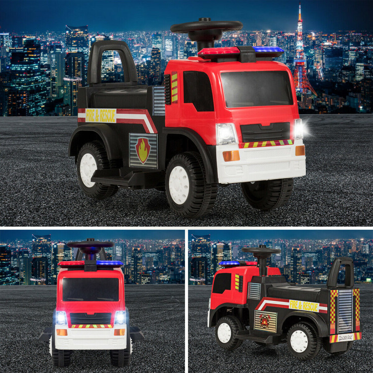 Kids 6V Battery Powered Electric Ride On Fire TruckCostway Gallery View 2 of 9