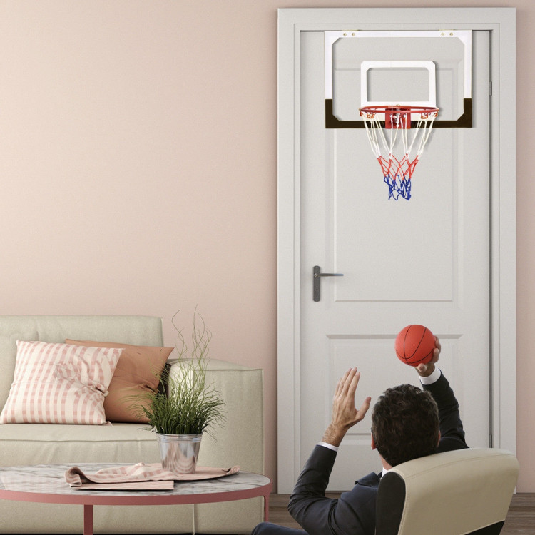 Over-The-Door Mini Basketball Hoop Includes Basketball & Hand PumpCostway Gallery View 2 of 10