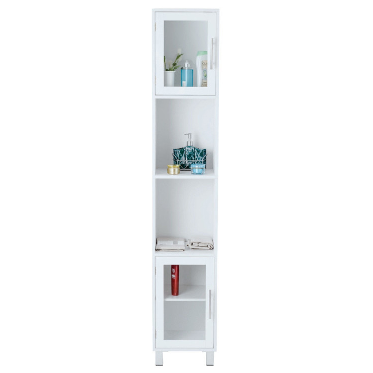 71 Inch Height Wooden Organizer Bathroom Tall Tower Storage Cabinet UnitCostway Gallery View 8 of 12