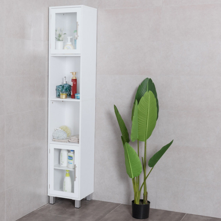 71 Inch Height Wooden Organizer Bathroom Tall Tower Storage Cabinet UnitCostway Gallery View 6 of 12