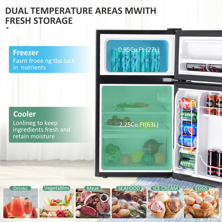 3.2 cu ft. Compact Stainless Steel Refrigerator - Refrigerators - Kitchen  Appliances - Kitchen & Dining - Home & Garden - Costway