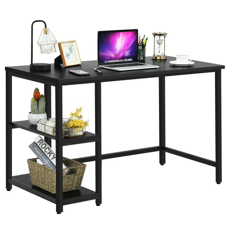 Sturdy Metal Frame Rustic Brown and Black BF60DN01 for Home Office Office Study Desk for Laptop HOOBRO Computer Desk Easy Assembly 55.1 Inch Writing Desk with Adjustable Shelf on Left or Right 