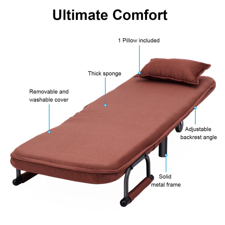 Convertible Folding Leisure Recliner, Costway Convertible Sofa Bed Folding Arm Chair Sleeper Leisure Recliner