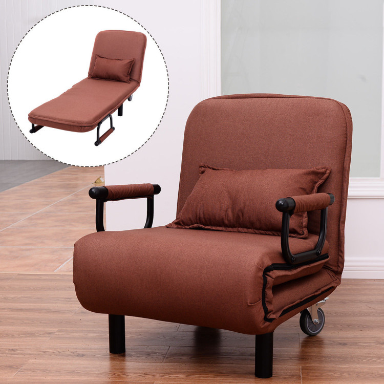 Convertible Folding Leisure Recliner, Costway Convertible Sofa Bed Folding Arm Chair Sleeper Leisure Recliner