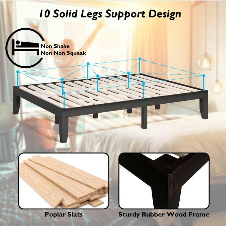 Queen Size 14 Inch Wooden Bed Mattress, Tatago Bed Frame Assembly Instructions Pdf