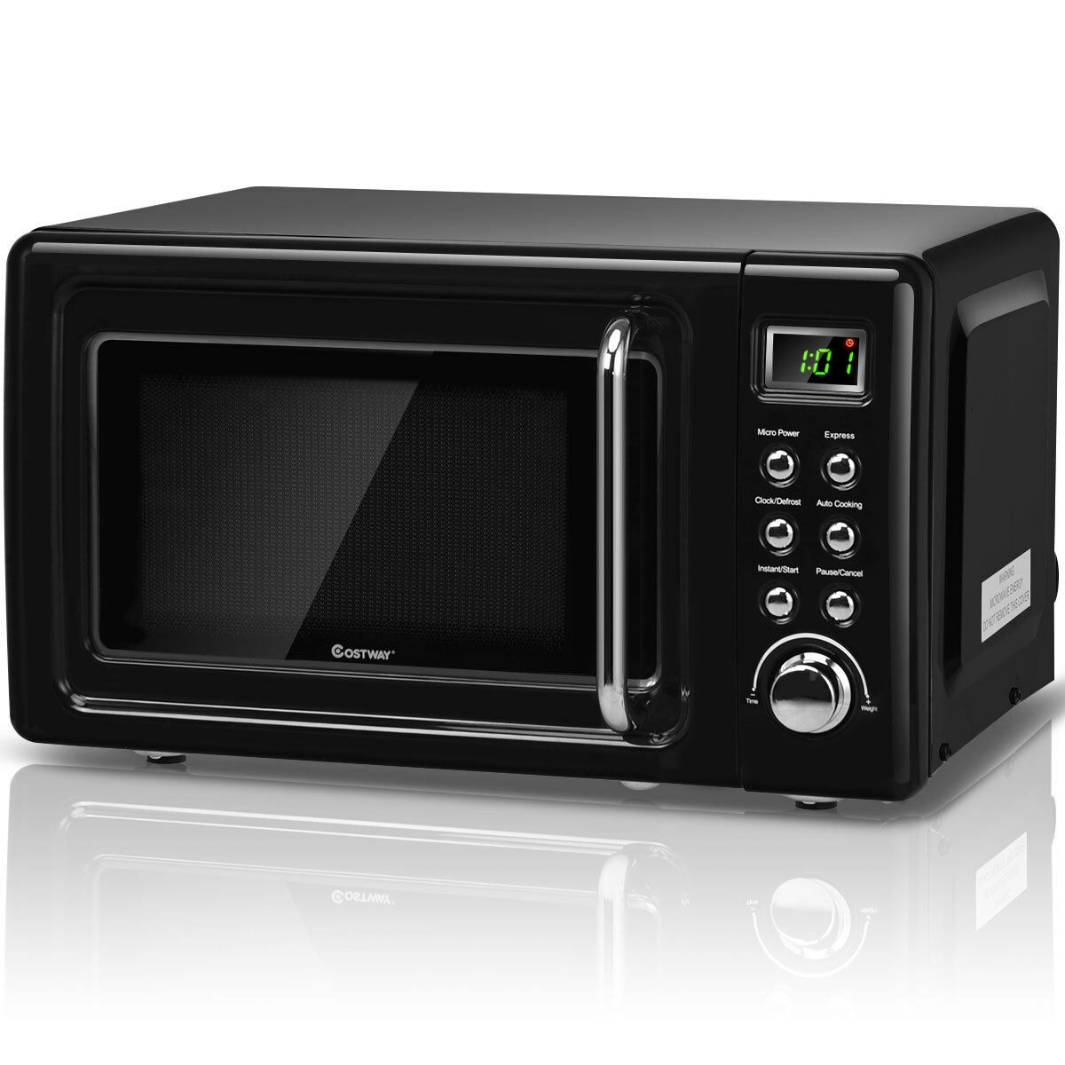 Costway Retro Countertop Microwave Oven 0 7cu Ft 700 Watt Cold