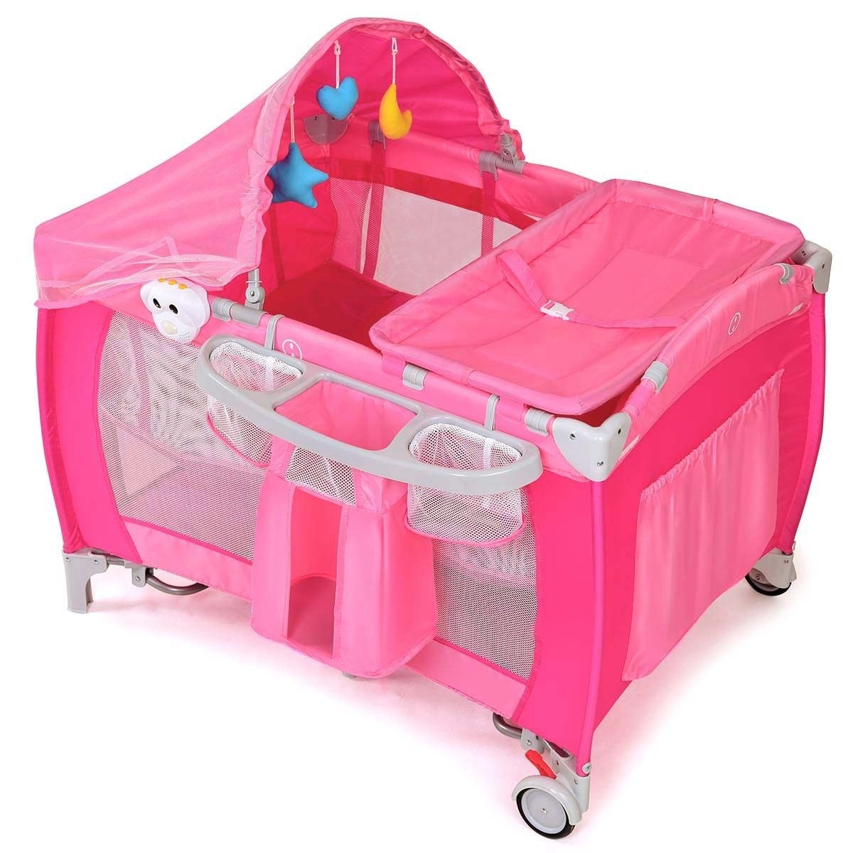 Foldable Baby Crib Playpen W Mosquito Net And Bag Cribs