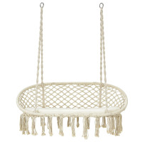 2 Person Hanging Hammock Chair with Cushion Macrame Swing