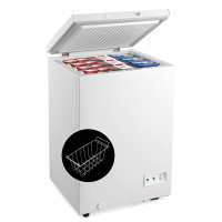 3.5 Cubic Feet Chest Freezer Compact Deep Freezer with Removable Storage Basket