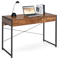 2-Drawer Home Office Desk with Steel Frame