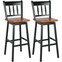 30.5 Inches Set of 2 Swivel Bar Stools with 360° Swiveling