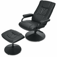 360° PVC Leather Swivel Recliner Chair with Ottoman