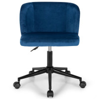 Armless Adjustable Swivel Velvet Home Office Leisure Vanity Chair