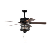 50 Inches Ceiling Fan with Lights Reversible Blades and Pull Chain Control