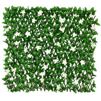1 Piece Expandable Faux Ivy Privacy Screen Fence Panel Pack with Flower