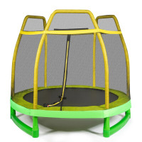 7 Feet Kids Trampoline with Safety Enclosure Net
