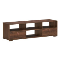 TV Stand Entertainment Media Center Console for TV's up to 60 Inch with Drawers Walnut