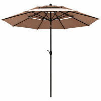 10ft 3 Tier Outdoor Patio Umbrella with Double Vented