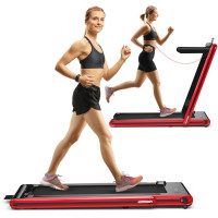 2-in-1 Folding Treadmill 2.25HP Jogging Machine with Dual LED Display