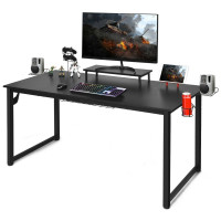 63 inch Gaming Desk with Monitor Shelf Tablet Board