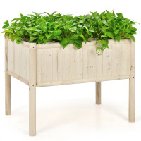 Elevated Wood Planter Box with Fir and Pine Wood Frame