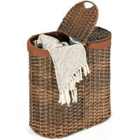 Handwoven Laundry Hamper Basket with 2 Removable Liner Bags