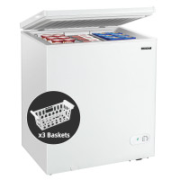 5.2 Cu.ft Chest Freezer Upright Single Door Refrigerator with 3 Baskets