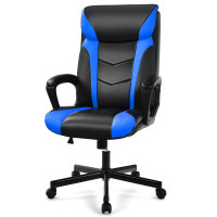 Swivel PU Leather Office Gaming Chair with Padded Armrest