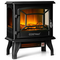 17 Inch Freestanding Electric Stove Fireplace Heater with 3 Side View