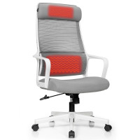 Adjustable Mesh Office Chair with Heating Support Headrest